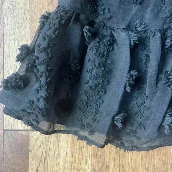 NWT Black Textured Pom Pom Mini Dress Women‎ Sz 38 Whimsigoth Holiday Party - Picture 3 of 8